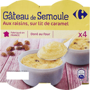 Gateaux De Semoule Aux Raisins Sur Lit De Caramel Carrefour