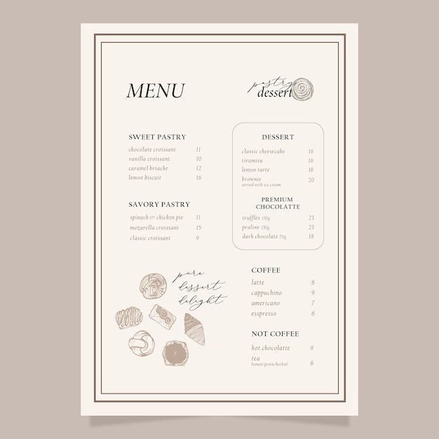 Bakery Menu