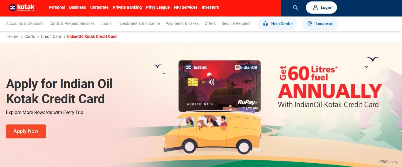 IndianOil Kotak Credit Card
