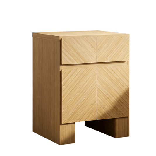 Galileo 23.5" Wood Night Stand with Charging Station Natural Oak