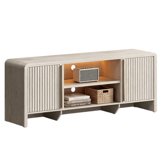 [Pre-Sale] Caly 70" Fluted TV Stand Media Console  with LED Light