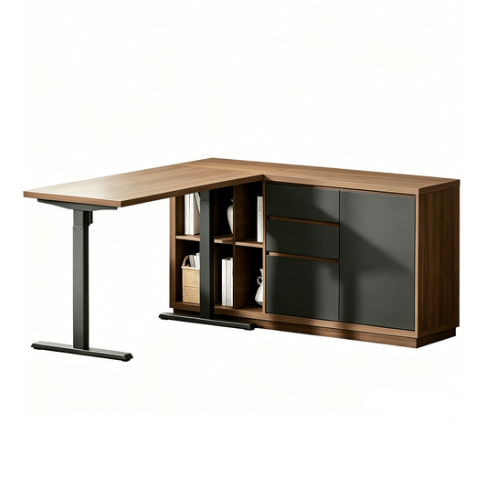 47" Electric Standing Desk with 60" File Cabinet