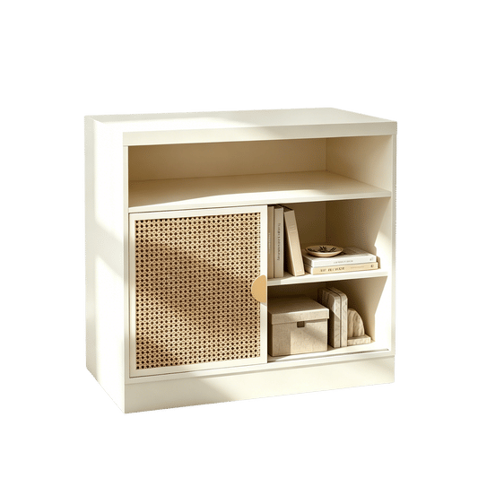 Modern Wood Accent Cabinet with Sliding Door