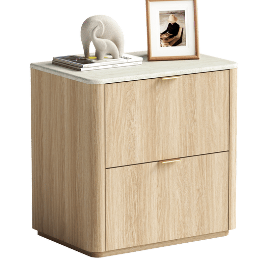 [Pre-Sale] Travertine 23.6" Fluted 2-Drawer Single Nightstand