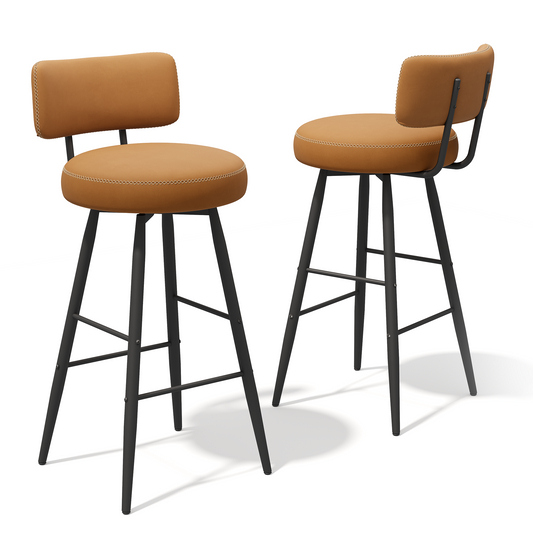 2Pack 360° Swivel Bar Stools, 30" Height Bar Stools with Backrest