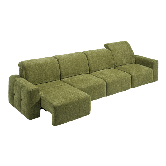 154" Power Reclining 4-Seat Sectional Sofa with Independent Headrest & Footrest – 4-Seat Modular Sofa