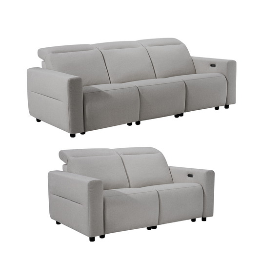 Lodden Power Reclining Sofa Set with Zero Gravity & USB-C，Grey