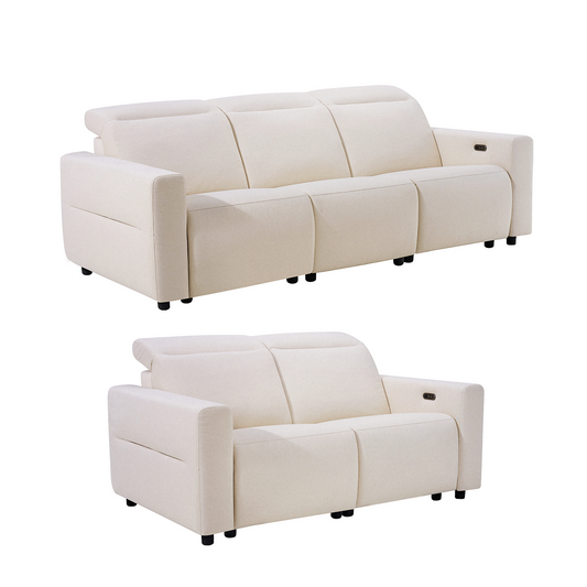 Lodden Power Reclining Sofa Set with Zero Gravity & USB-C，Beige