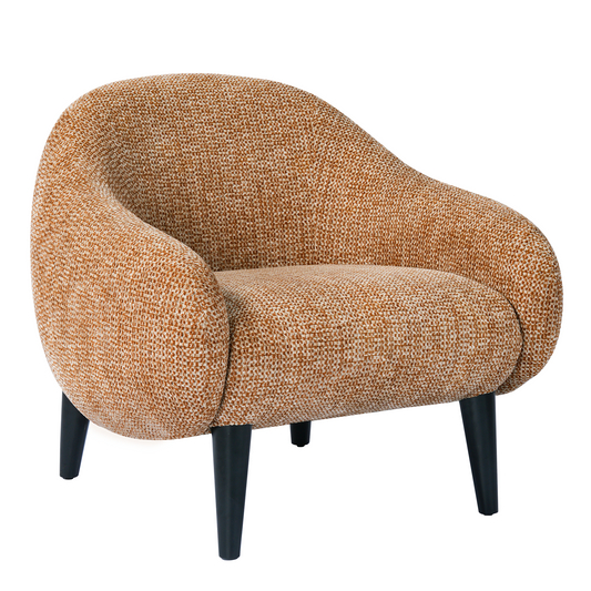 [Pre-Sale] Brown Upholstered Barrel Accent Chair with Wraparound Arms