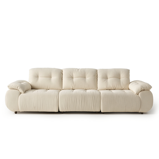 118" Modular Chenille Cloud Sofa with Adjustable Backrests，Solid Wood