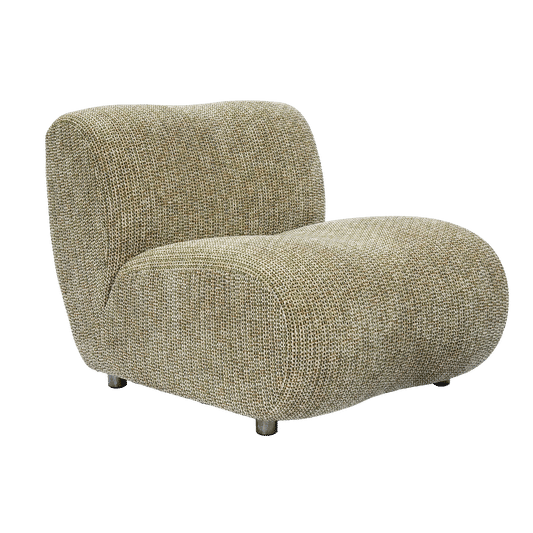 Cloud Modular Sofa - Olive Green Chenille Armless Lounge Chair, 31.7 Wide