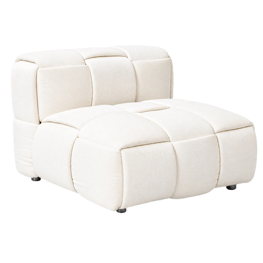 [Pre-Sale] Cream Oversized Accent Chair with Wide Seat and Woven Block Design