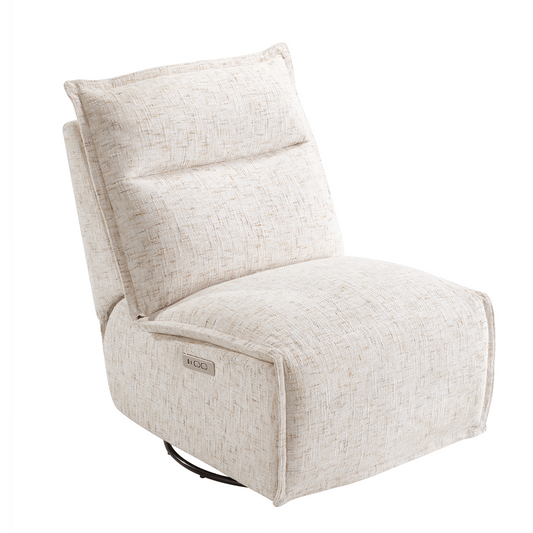 Freya Armless Power Swivel Reclining Sofa, Sandstone Beige