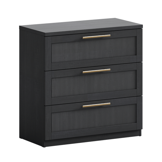 Harmo Block 3-Drawer Dresser with Wave Panel