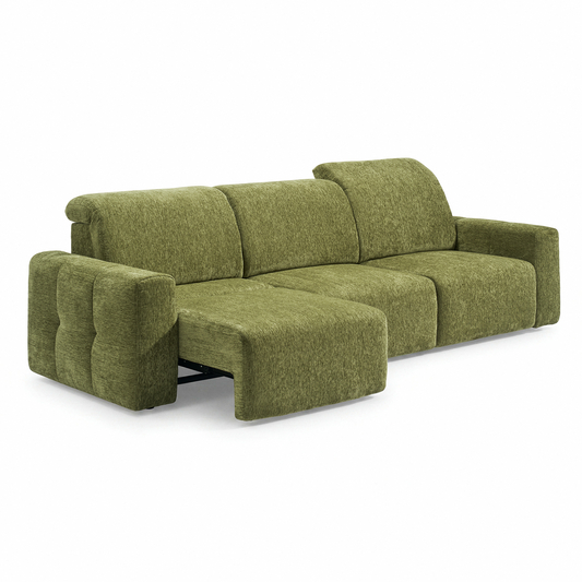 120" 3-Seat Power Reclining Sofa with Independent Headrest & Footrest