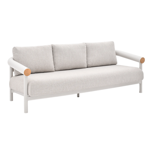 Round Tube 84.7" Outdoor 3-Seater Sofa, Performance Fabric Foam Cushions