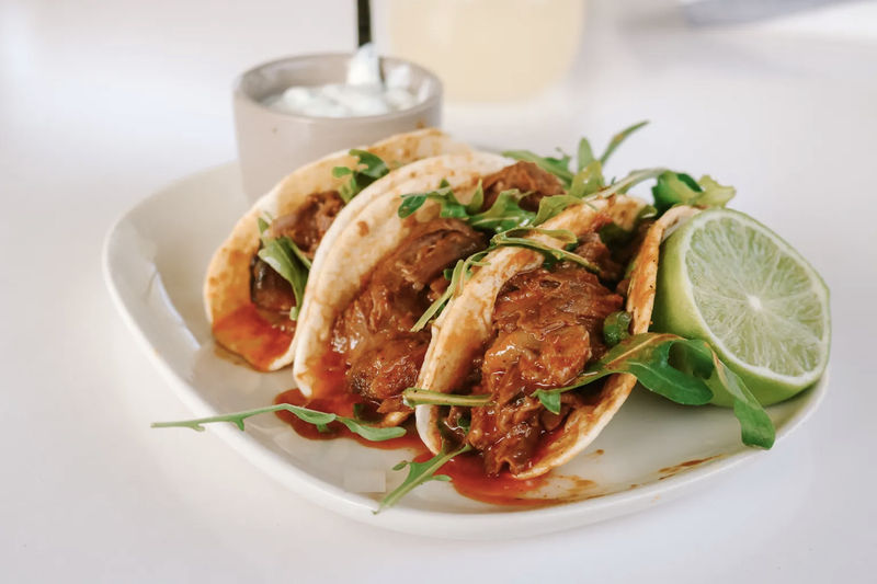 Vegetarian Tandoori Tacos with tzatziki
