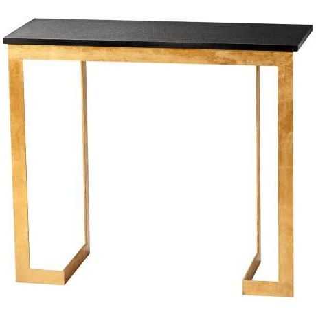 Best And Newest Black Metal And Marble Console Tables Pertaining To Dante Rectangular Gold And Black Console Table – #2j358 (Photo 2 of 15)