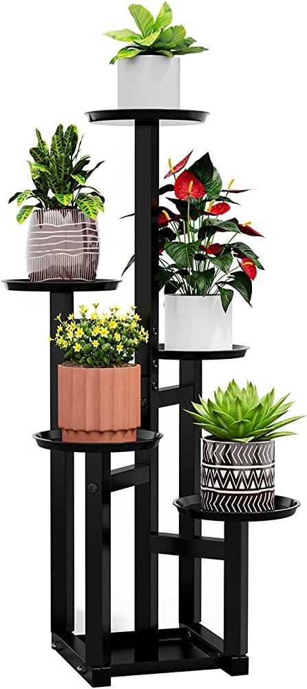 Preferred 5 Inch Plant Stands Throughout Amazon: Potey 5 Tiered Metal Plant Stand Indoor, Tall Plant Shelf  Corner Plant Stands For Indoor Plants Multiple, Black Plant Shelf Rack For  Outdoor Home Patio Lawn Garden : Patio, Lawn & (Photo 14 of 15)