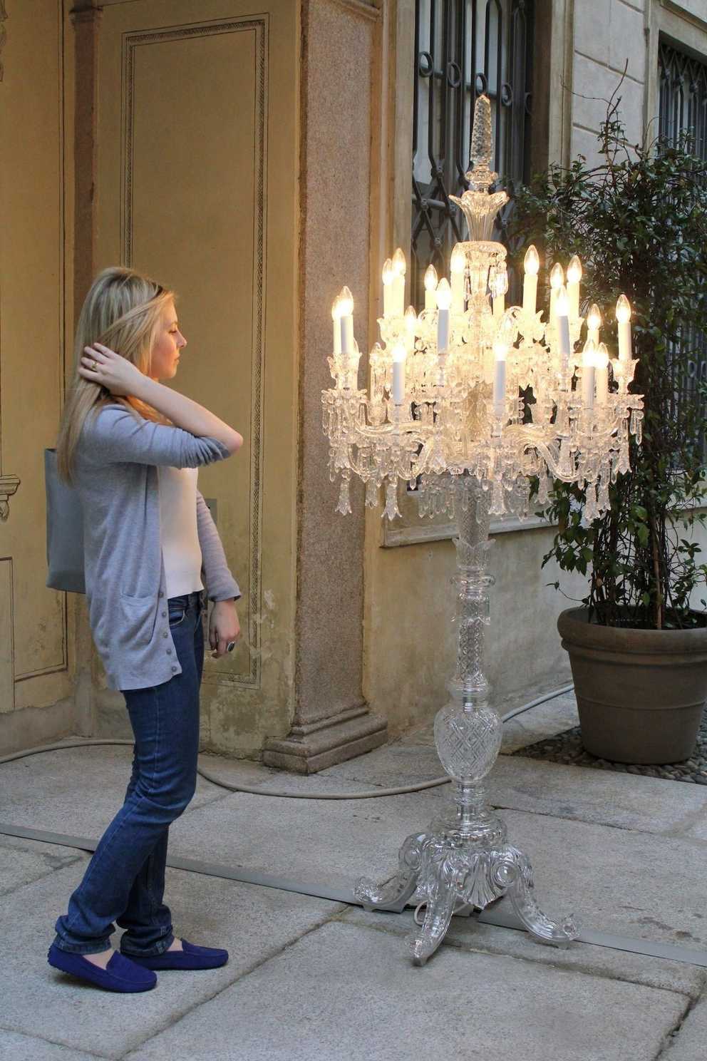 Featured Photo of Crystal Bead Chandelier Standing Lamps