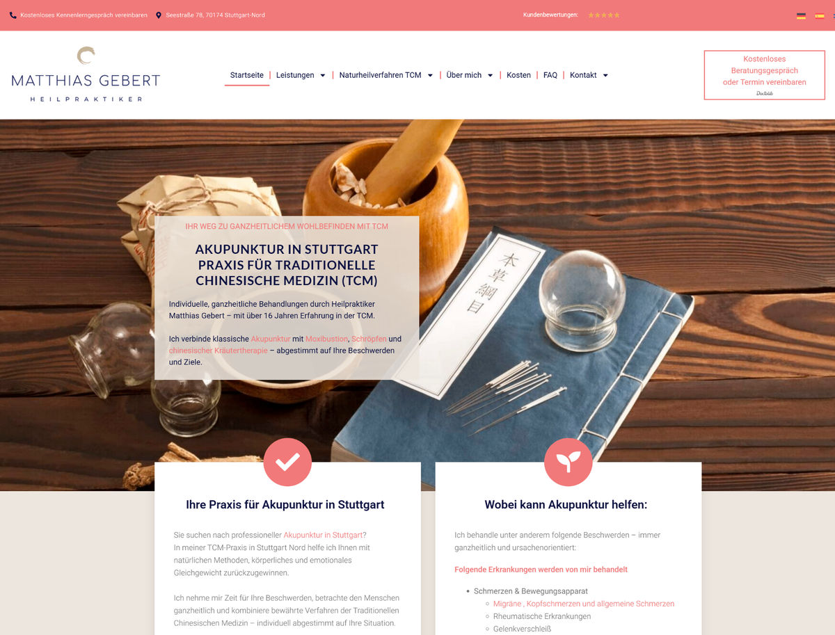 Matthias Gebert – Heilpraktiker für TCM & Akupunktur Website Preview