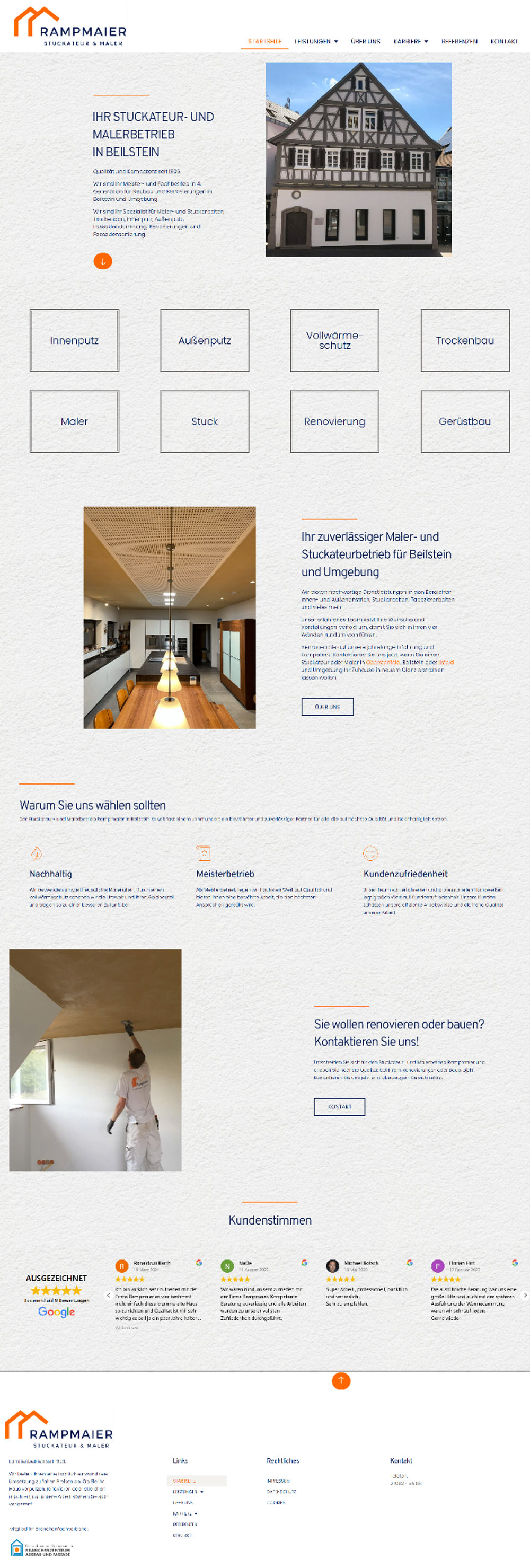 Stuckateur & Malerbetrieb Rampmaier - Neue Website