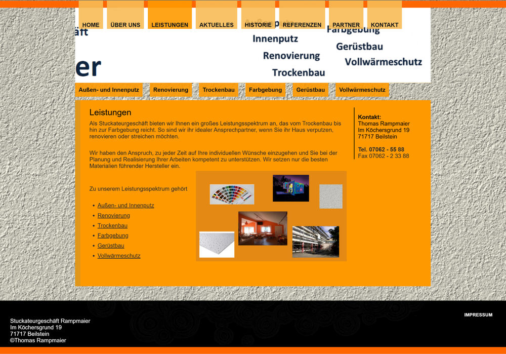 Stuckateur & Malerbetrieb Rampmaier - Alte Website
