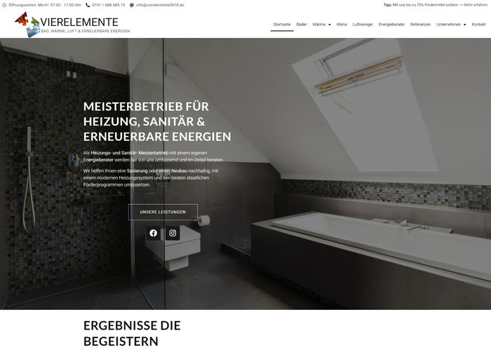 Vierelemente – Meisterbetrieb für Sanitär, Heizung & Energie Preview