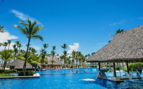 View of the Barcelo Bavaro Beach resort in Punta Cana, Dominican Republic