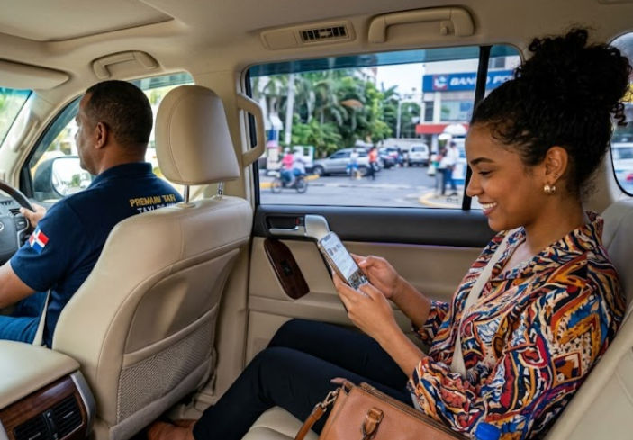 Taxi Dominicana vehicle amenities with air conditioning and Wi-Fi