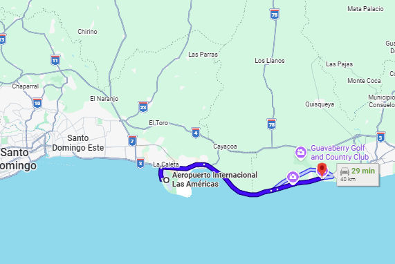 Las Americas Airport to Juan Dolio Route
