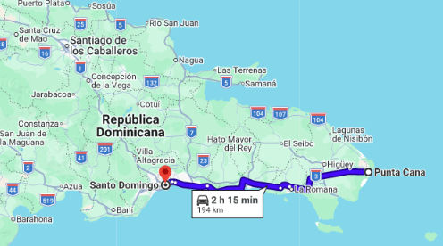Travel Time From Punta Cana to Santo Domingo