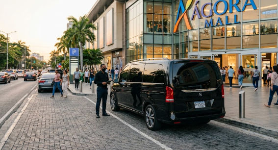 transporte a agora mall santo domingo esperando en la puerta
