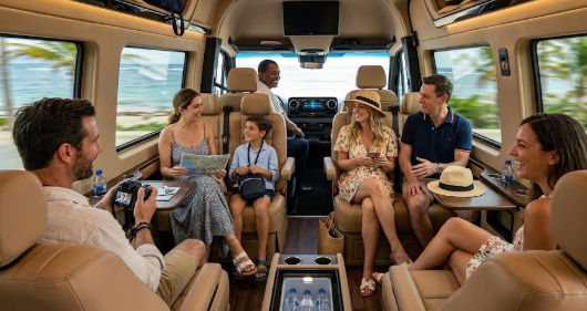Viajes en grupo comodamente en vans para 10 personas en Punta Cana