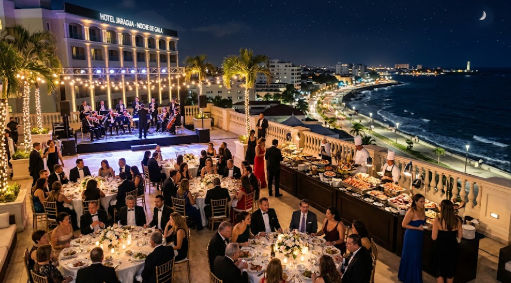 Cenas de gala en hoteles del Malecón de Santo Domingo