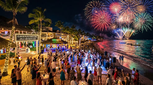 Celebraciones de fin de año y fuegos artificiales en Cap Cana con Taxi Dominicana