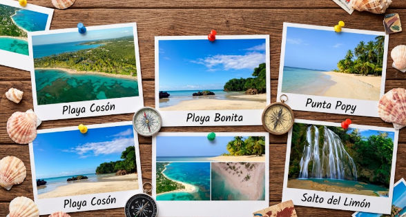 Tropical beaches and El Limon Waterfall in Las Terrenas Samana