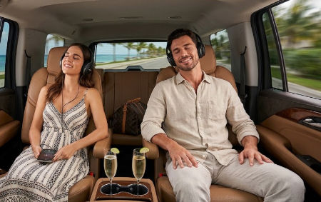 Comfortable ride listening to music Taxi Dominicana