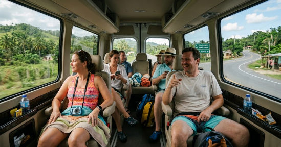 Vehículo cómodo de taxi privado hacia los 27 Charcos de Damajagua