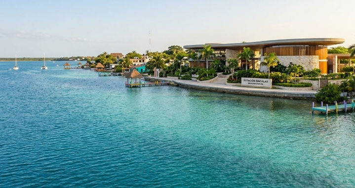 Official taxis at the Cancun to Bacalar train station providing safe transport for tourists