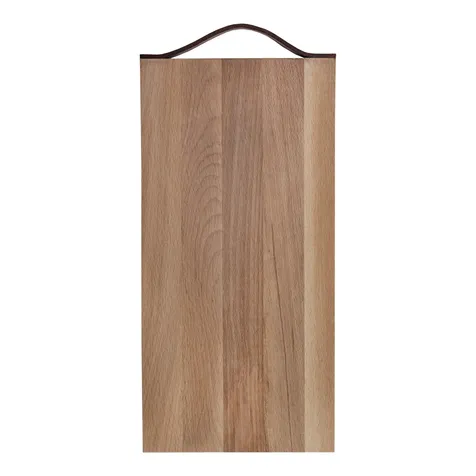 Plank met leren handvaten beuken 33x16 cm