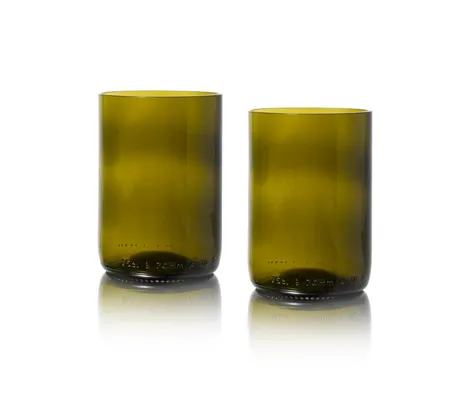 Set van 2 olijfkleurige tumblers van Tubes en Rebottled
