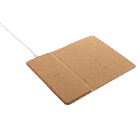 FSC® 10W draadloze oplaadbare kurken muismat en standaard