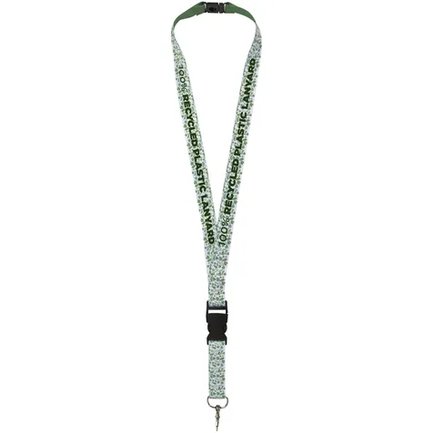 Balta gerecyclede PET lanyard met veiligheidsgesp
