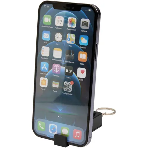 Aggia telefoonstandaard van bamboe met fidgetspeeltje van gerecycled plastic