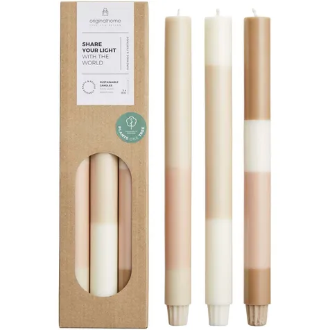 Originalhome gelaagde kalksteenkaarsen - set van 3