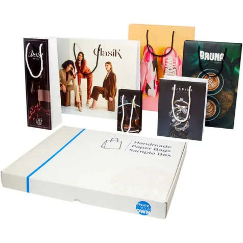 Samplekit met handgemaakte integra papieren tassen