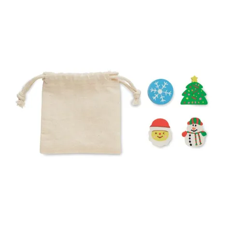 Set van 4 kerstgummen RUBBIES