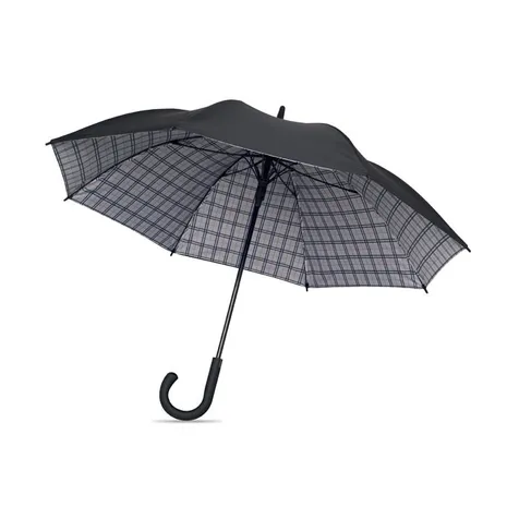 23 inch automatisch openende windbestendige paraplu in 190T pongee met geruit binnenpatroon
