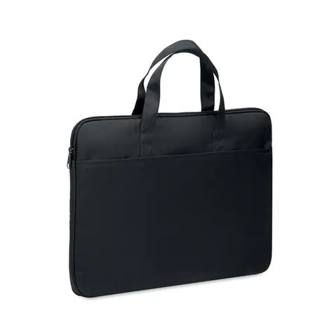 15'' laptoptas van 300D RPET polyester met handgrepen en een trolleyhouder aan de achterkant